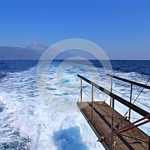 View of the Mount Athos from the ship's gangway