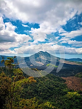 View of Mount Batur volcano from Kintamani, Bali