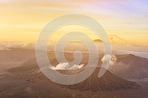 View of Mount Bromo and Batok during Sunrise