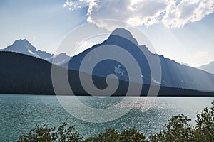 A view of Mount Chephren and Waterfowl lake.   Banff National Park AB Canada