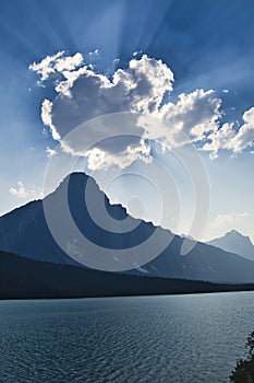 A view of Mount Chephren and Waterfowl lake.   Banff National Park AB Canada