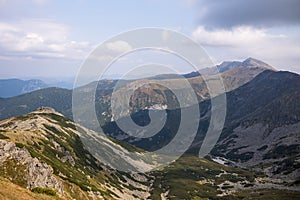 View from Mount Chopok in Sunny Day, ski resort Jasna, Low Tatras National Park in Slovak Republic