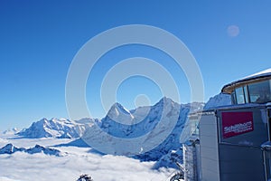VIew of Mount Eiger and Monch from Schilthorn Station