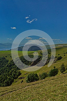 View of Mount Elbrus from the Bermamyt plateau.