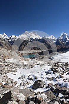 View of Mount Everest and Gokyo Lake.
