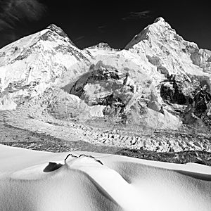 View of Mount Everest, Lhotse and Nuptse