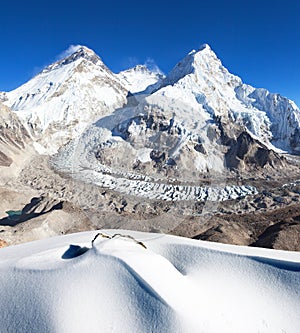 View of Mount Everest, Lhotse and Nuptse