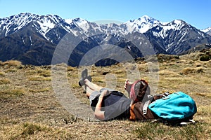 View from Mount Fyffe, Kaikoura, New Zealand, mountains view, summit