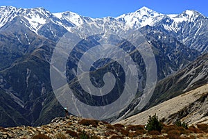 View from Mount Fyffe, Kaikoura, New Zealand, mountains view, summit