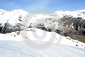 View at mount Gotthard over Airolo