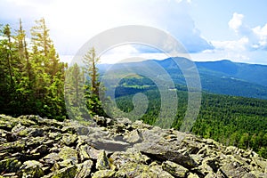 View on the mount Grosser Arber in the Bayerische wald from mountain Svaroh. photo