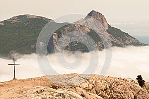 View of mount Ilyas-Kaya on the southern coast of Crimeas. photo