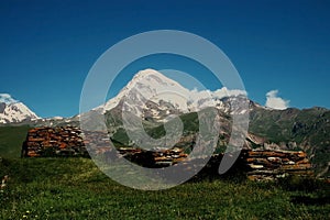 View on Mount Kazbek, Caucasus, Georgia