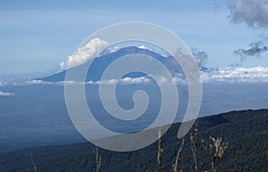 View from mount Kilimanjaro on a mount Meru