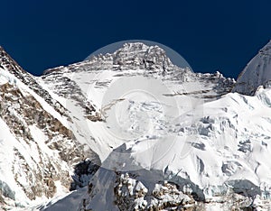 View of mount Lhotse from Pumo Ri base camp