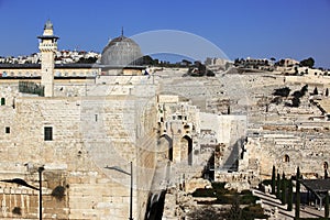 View on the Mount of Olives and Al-Aqsa mosque