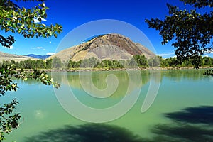 Kamloops, Wide North Thompson River and Mount Paul, British Columbia, Canada photo
