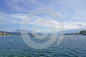 A view of Mount Pilatus and Lucerne Lake