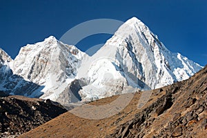 View of mount Pumo Ri near Gorak Shep village