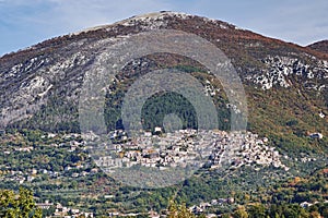 View of mount Rosato and Poggio Bustone, Rieti, Latium, Italy photo