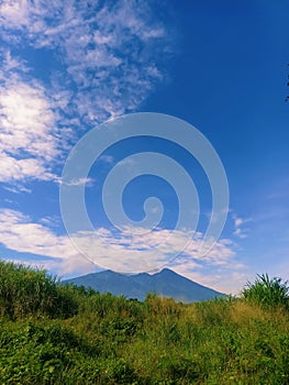 View of Mount Salak, Indonesia's twin mountains