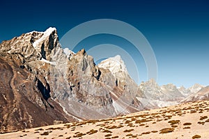 View of Mount Taboche and Mount Cholatse in Himalayas, Nepal