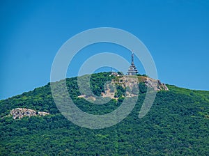 View of Mount Zabor during the day from the walls of the fortress, Nitragrad, Slovakia