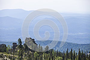 View from the Mount Zelenaya. Sheregesh, Russia