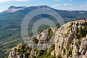 View of the mountain Demerdzhi and Chatyr-Dag