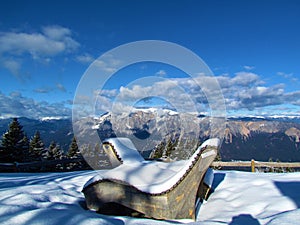 View of mountain Dobratsch, Dobrac in Carinthia or Karnten in Austria