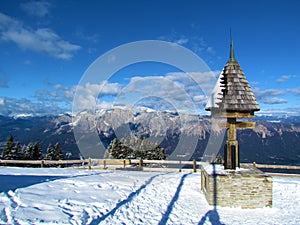 View of mountain Dobratsch, Dobrac in Carinthia or Karnten, Austria