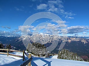 View of mountain Dobratsch, Dobrac in Carinthia or Karnten in Austria