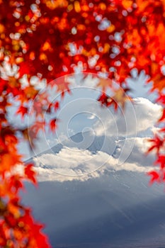 View of mountain Fuji in autumn Japon