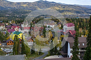 View from mountain Green  to the village of Sheregesh, Mountain Shoria