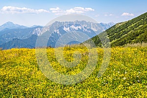 View from Mountain Hochobir, Austria, to Karawanks, Border to Slovenia