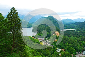 View on the Mountain in Hohenschwangau castles