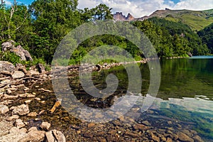 View on mountain lake MaralGol in Azerbaijan