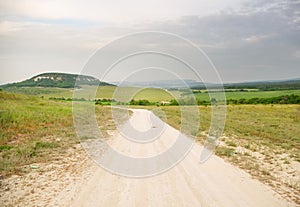 View of mountain landscape from the height of the mountain range