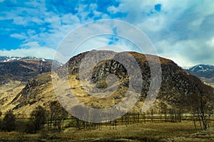 View of mountain landscape located in the north west highlands, Scotland