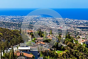 View from mountain, Limassol, Cyprus photo