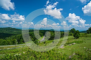 View of a Mountain Meadow and the Blue Ridge Mountains