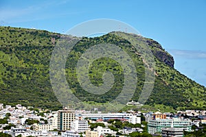 View of the mountain near the city of Port Louis