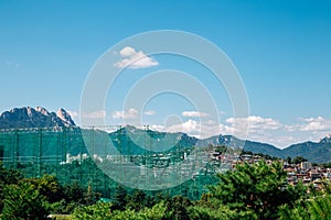 View of mountain from North Seoul Dream Forest park in Seoul, Korea