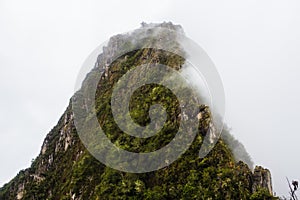 View of the mountain peak Huayna Picchu