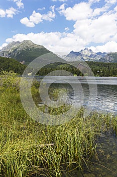 Pohled na horské štíty a alpskou krajinu Vysoké Tatry, Slovensko