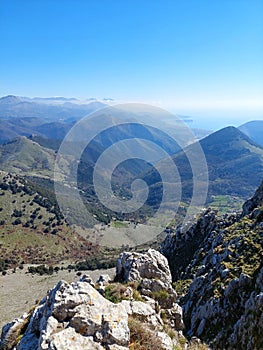 View of the mountain peaks. Appenines.