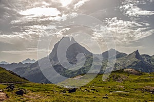 View of the Pic du Midi d`Ossau in the French Pyrenees