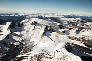 View of a mountain plain from a height.