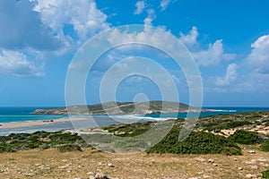 View from the mountain at Prasonisi Kite Beach