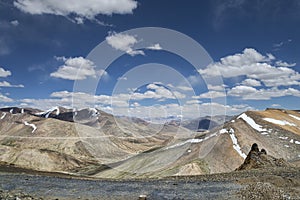 View of mountain range from high pass photo